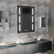 Miroir LED Touch Erich S86/60X80 Système anti-buée, horloge et température 60x80 cm