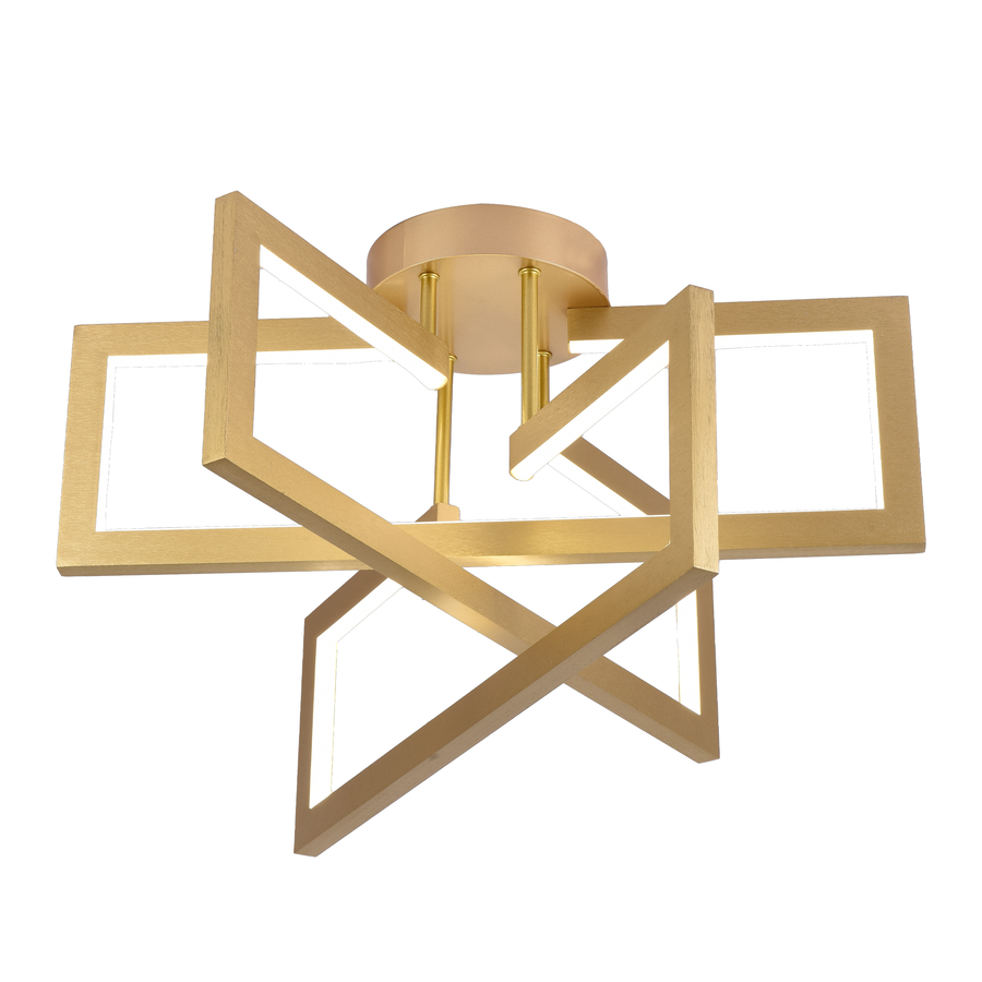 Lustre LED avec télécommande 71W, 3 Éléments, Lumière Froide/Chaude/Neutre, Dimmable, Doré