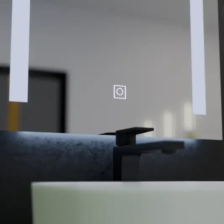 Miroir LED rectangulaire, 50x70cm, Dual Light Basic Touch