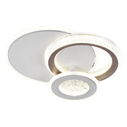 NYXORA Lustre LED 44W, 3 Cercles, Lumière Froide/Chaude/Neutre, Noir