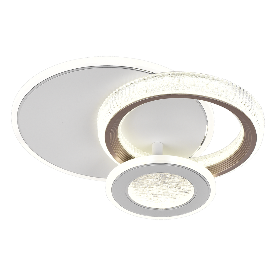 NYXORA Lustre LED 44W, 3 Cercles, Lumière Froide/Chaude/Neutre, Noir