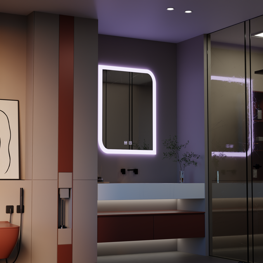 CLARIVO Miroir LED Rectangulaire, 60X80cm, Tactile, Système Antibuée