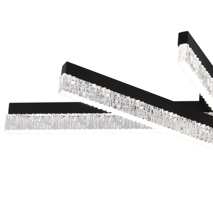 Lustre LED avec télécommande LT179/5BK, 68W, 5 éléments, lumière froide/chaude/neutre, variable, noir