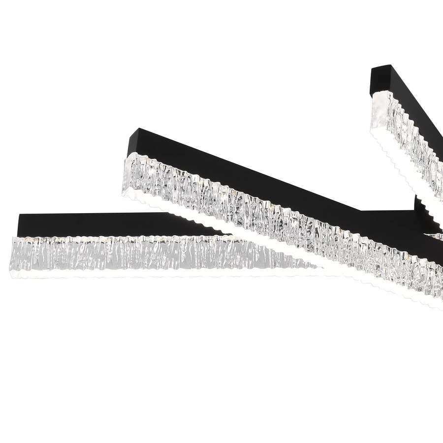 Lustre LED avec télécommande LT179/5BK, 68W, 5 éléments, lumière froide/chaude/neutre, variable, noir