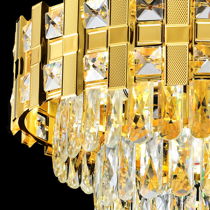 Lustre en cristal BRAN Mango 8xE14, diamètre 60cm, or brillant, hauteur réglable
