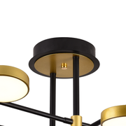 Lustre LED avec télécommande MARIA, 6 éléments, 31W, lumière chaude/froide/neutre 3000K/4000K/6000K, variable, doré et noir, métal