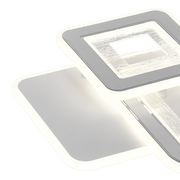 Lustre LED SQUARE 57W, 3 Carrés, Lumière Froid/Chaud/Neutre, Blanc