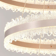 Lustre LED suspendu avec télécommande NIVALIS Duo 127W, Cercles 40x60cm, Lumière Froide/Chaude/Neutre, Dimmable, Hauteur Réglable, Doré