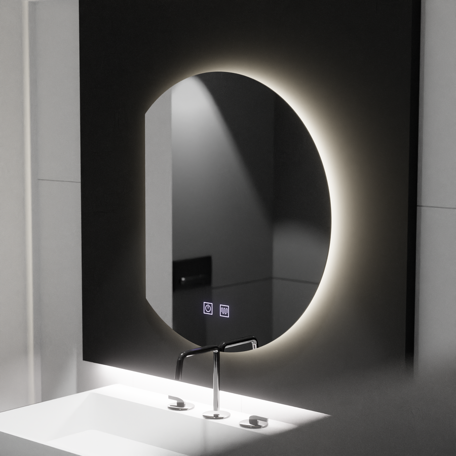 Miroir LED Semiluna 54x60, Arcana Touch, système anti-buée, variable