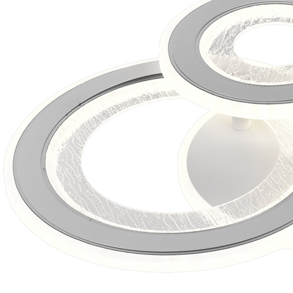 Lustre LED SQUARE 53W, 3 Cercles, Lumière Froide/Chaude/Neutre, Blanc