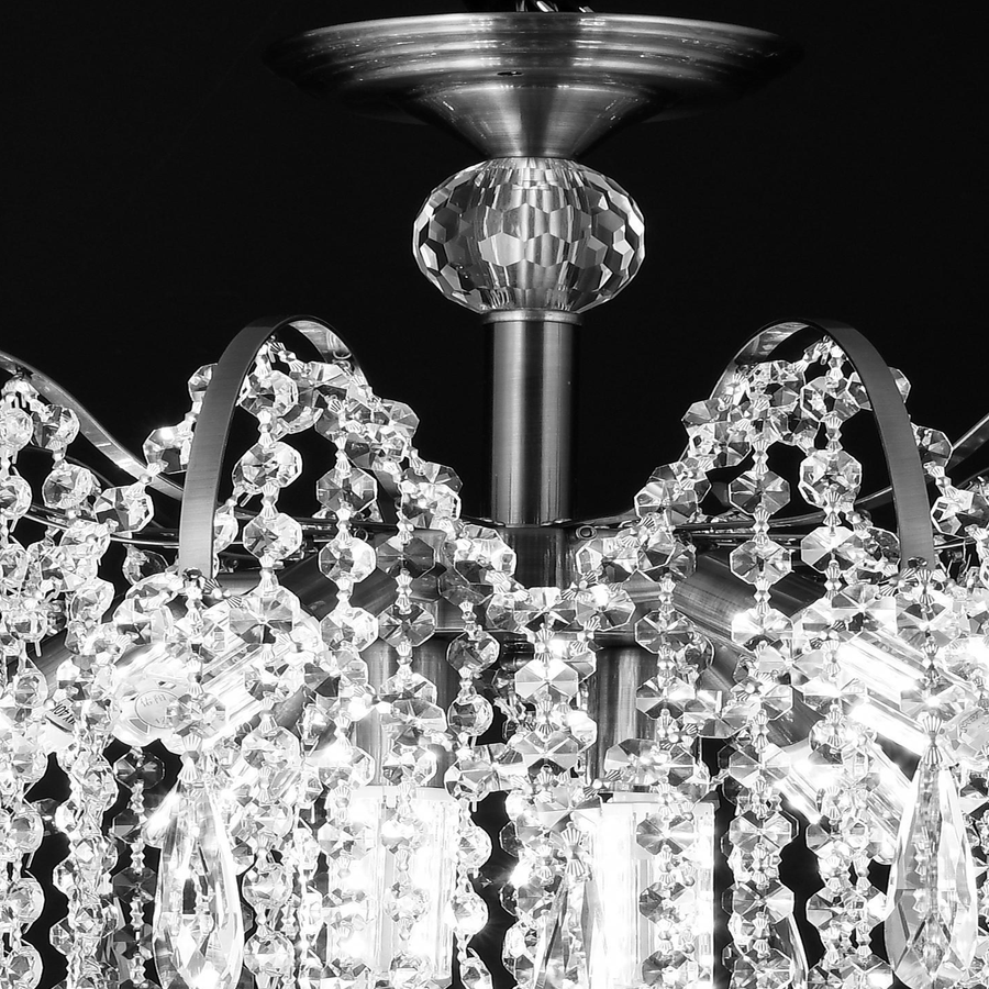 Lustre en cristal CC9324/5CH, 5x E14, diamètre 48 cm, chromé