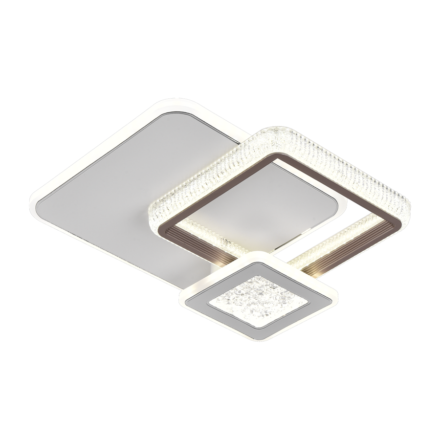 NYXORA Lustre LED 51W, 3 carrés, Lumière froide/chaude/neutre, Noir