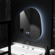 Miroir LED organique 60x60cm, Duna Touch, système anti-buée, intensité variable
