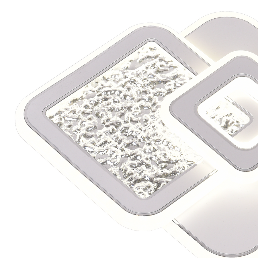 Lustre LED KOMPACTO 56W, 3 Carrés, Lumière Froid/Chaud/Neutre, Blanc