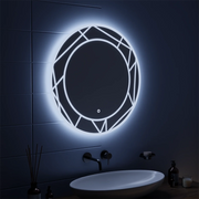 Miroir tactile LED ASTRIX, 60 cm, 6000 K, intensité variable, système anti-buée