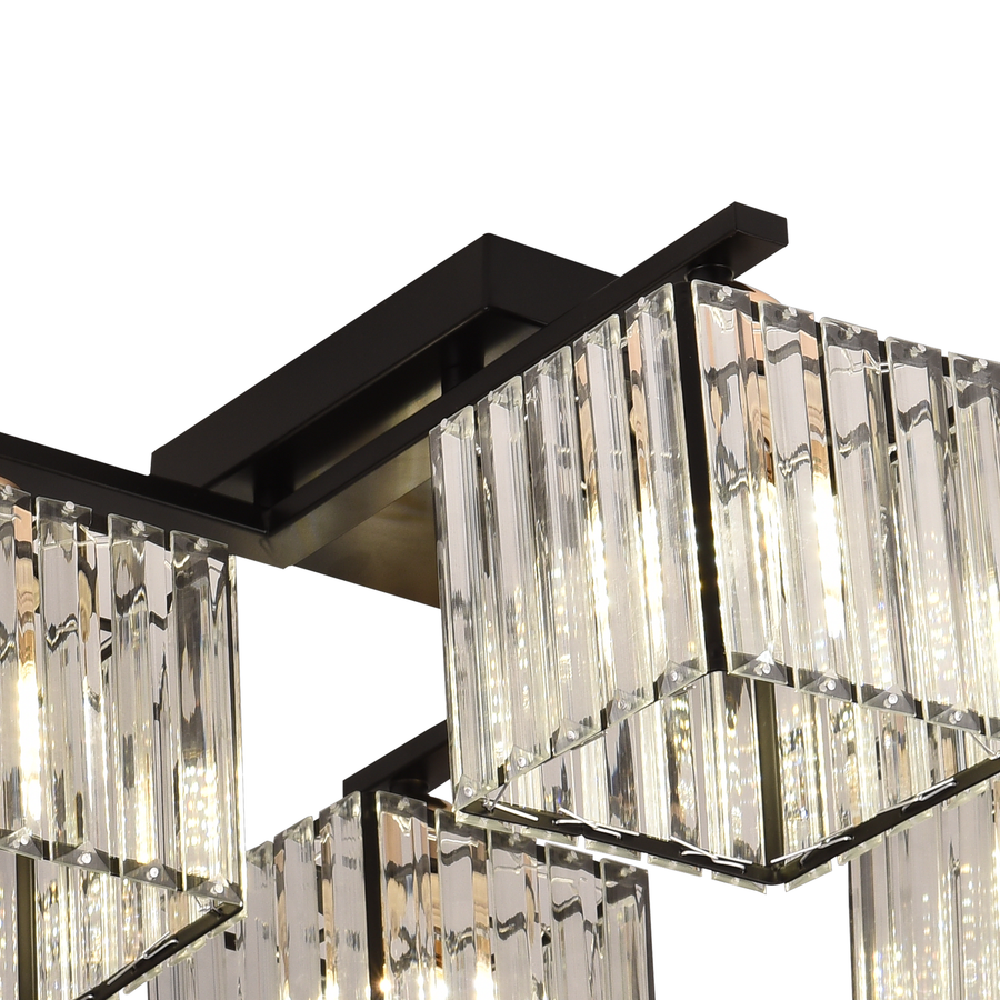 Lustre géorgien, LC111/4BK, 4x E27, Noir, Métal