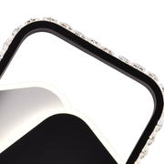 Lustre LED en cristal PRISMIQ 39W, 3 carrés, Lumière froide/chaude/neutre, Noir