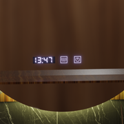 Miroir LED Touch Alfred système de désembuage, horloge et température 60x60 cm avec support intégré