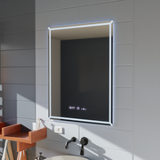 Miroir LED rectangulaire, 60x80cm, VillayTouch Marcello, système anti-buée, intensité variable