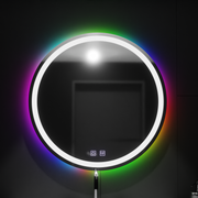 Miroir LED rond 60 cm, Spectrum Touch, RVB, système anti-buée