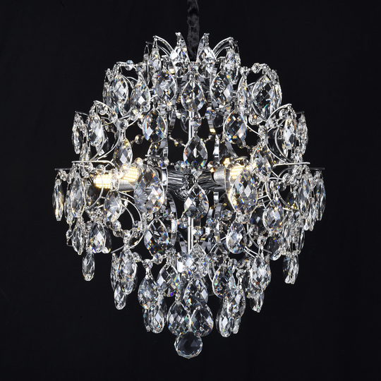 Lustre en cristal CRYSTARA Nobile, 5x E14, diamètre 40cm, lustres en cristal chromé brillant titre par défaut Alessandro Design