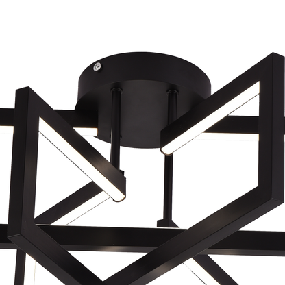 Lustre LED avec télécommande 72W, 3 éléments, Lumière froide/chaude/neutre, Dimmable, Noir, LT750/3BK