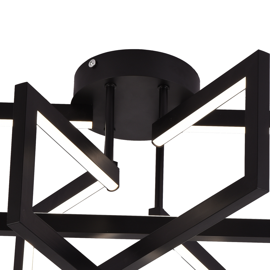 Lustre LED avec télécommande 72W, 3 éléments, Lumière froide/chaude/neutre, Dimmable, Noir, LT750/3BK