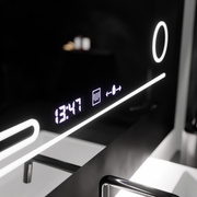 Miroir LED rectangulaire, 80x60 cm, Harmonie MotionGlow Marcello, système anti-buée, thermomètre et horloge, loupe cosmétique, intensité variable