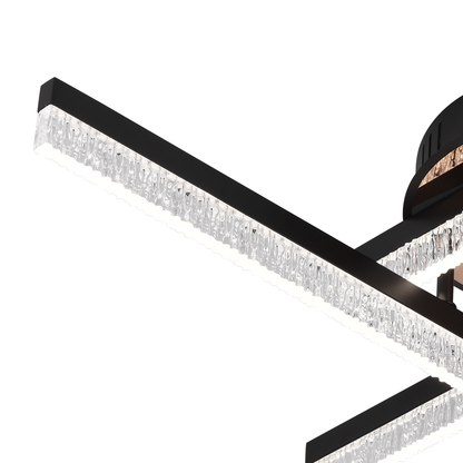 Lustre LED avec télécommande LT179/4BK, 34W, 4 éléments, lumière froide/chaude/neutre, variable, noir