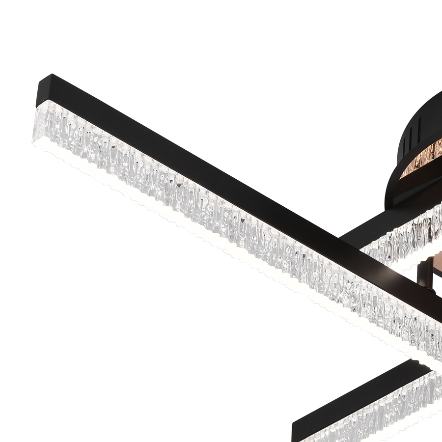 Lustre LED avec télécommande LT179/4BK, 34W, 4 éléments, lumière froide/chaude/neutre, variable, noir