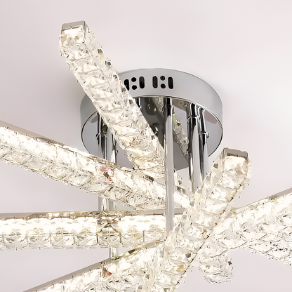 Lustre LED avec télécommande LUELLA 79W 5 Éléments, Linéaire, Lumière Froide/Chaude/Neutre, Gradable, Argent