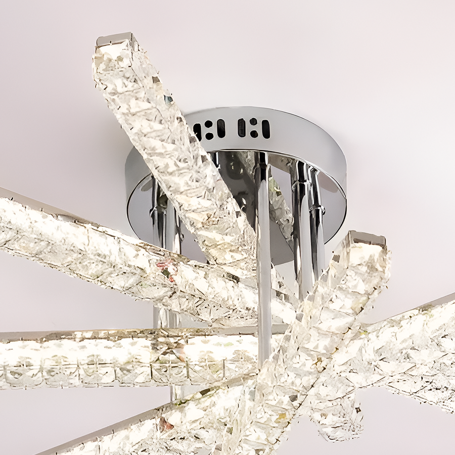 Lustre LED avec télécommande LUELLA 79W 5 Éléments, Linéaire, Lumière Froide/Chaude/Neutre, Gradable, Argent