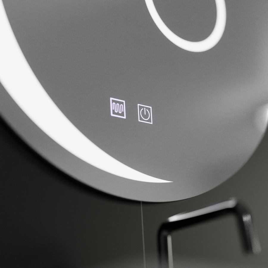 Miroir rond LED, 80 cm, Orbis Touch, système anti-buée, intensité variable, E31S/80X80