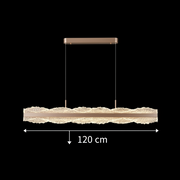 Lustre LED suspendu avec télécommande NIVALIS 55W, Longueur 120cm, Lumière Froide/Chaude/Neutre, Dimmable, Hauteur Réglable, Doré