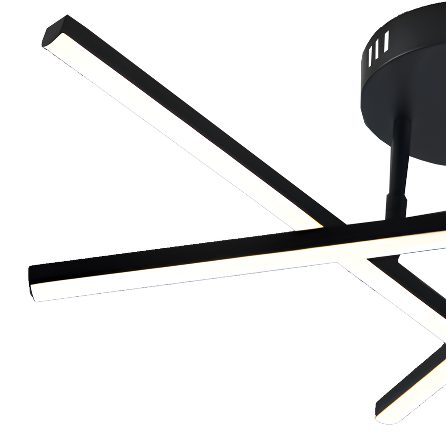 Lustre LED avec télécommande 41W, 3 éléments, Linéaire, Lumière Froide/Chaude/Neutre, Dimmable, Noir