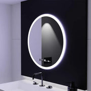 Miroir LED rond, 70 cm, Elysee MotionGlow Marcello, système anti-buée, horloge et thermomètre, intensité variable