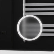 Miroir LED rectangulaire, 120x80 cm, Souverain MotionGlow Marcello, système anti-buée, horloge et thermomètre, loupe cosmétique, intensité variable