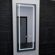 Miroir LED rectangulaire, 60x150cm, Capteur Radar Bianca Marcello, Système Antibuée, Horloge & Thermomètre, Dimabila, Dressing Couture