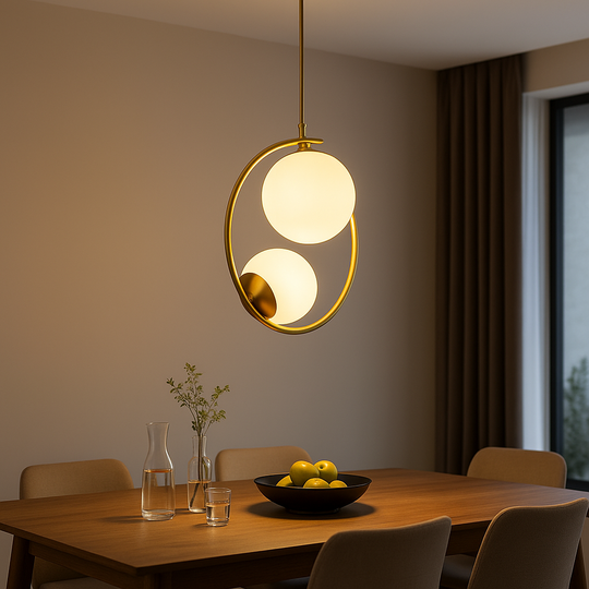 Lustre LOFT Atelier, 2x E27, or blanc, métal, lustres modernes à hauteur réglable titre par défaut Alessandro Design