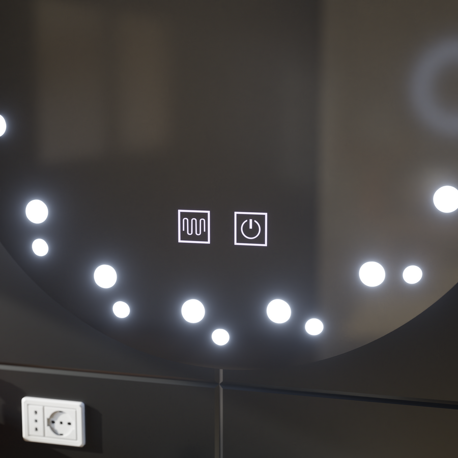 Miroir LED Tactile Ivoire Système Anti-buée 70X70cm