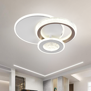 NYXORA Lustre LED 44W, 3 Cercles, Lumière Froide/Chaude/Neutre, Noir