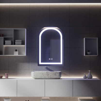 Miroir tactile LED avec fonction anti-buée, 80x50cm
