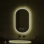 ONIRA Miroir Tactile LED Système de Désembuage, Horloge et Température 50x80 cm