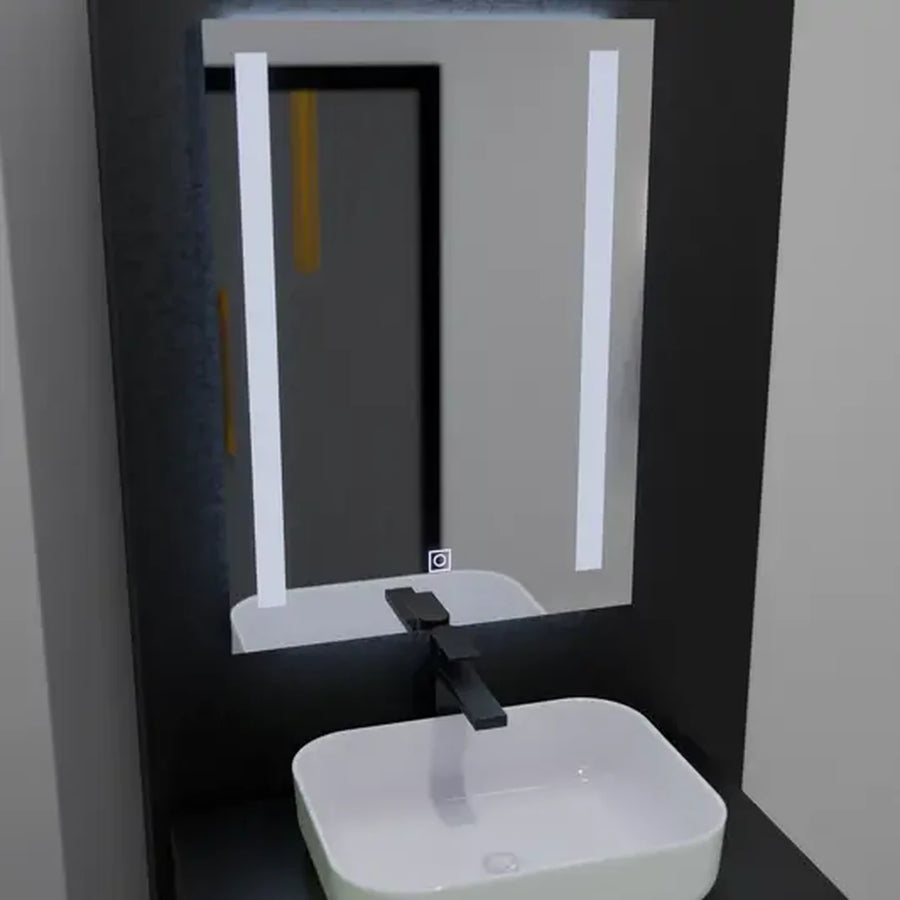 Miroir LED rectangulaire, 50x70cm, Dual Light Basic Touch