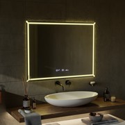 Miroir LED rectangulaire, 80x60cm, VillayTouch Marcello, système anti-buée, intensité variable