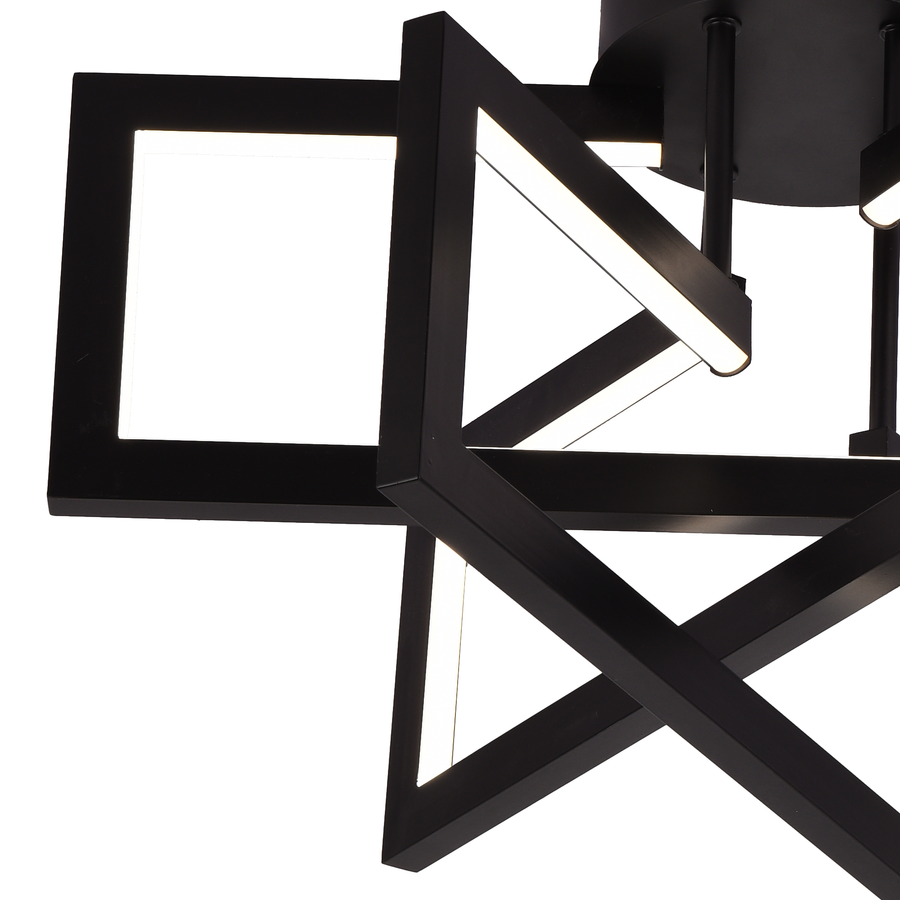 Lustre LED avec télécommande 72W, 3 éléments, Lumière froide/chaude/neutre, Dimmable, Noir, LT750/3BK