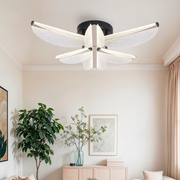 Lustre LED avec télécommande TULLIO 67W, 6 pétales, lumière froide/chaude/neutre, variable, noir