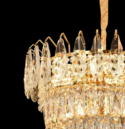 Lustre en cristal CC6687/500GD 9x E14, diamètre 50 cm, or brillant, hauteur réglable