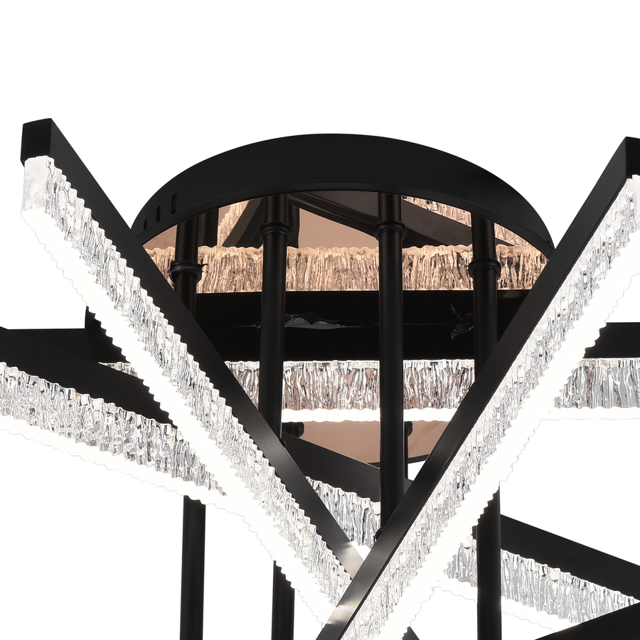 Lustre LED avec télécommande LT179/5BK, 68W, 5 éléments, lumière froide/chaude/neutre, variable, noir