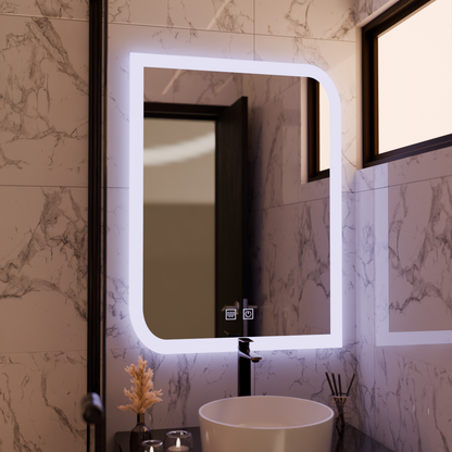 CLARIVO Miroir LED Rectangulaire, 60X80cm, Tactile, Système Antibuée